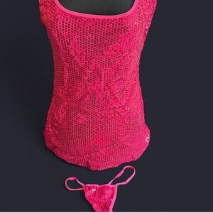 Shirley of Hollywood Fuchsia Sequin Chemise